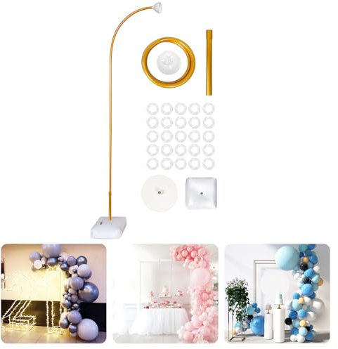 Supporto regolabile per arco di palloncini da 2,7 m, kit per arco a mezzo palloncino con base per pavimento (oro)