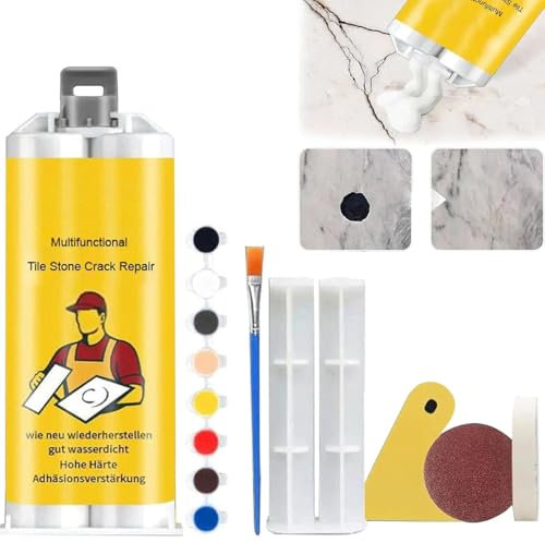 Kit de réparation de fissures de carrelage multifonctionnel, kit de réparation de carrelage et de marbre, kit de réparation de porcelaine, pâte de réparation de carreaux et céramique, kit de