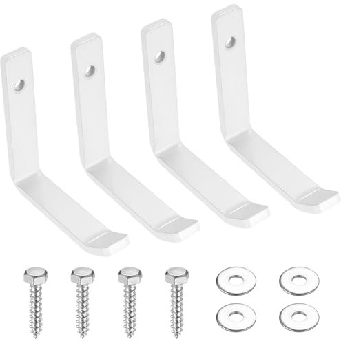 SiGuLiKeJi 4 Pcs Ganchos para Colgar Bicicletas, Gancho Pared de Garaje, Gancho Bicicleta Pared, Ganchos Pared de Garaje Garage, Soporte Ganchos en J para Colgadores Herramientas Eléctricas, Blanco