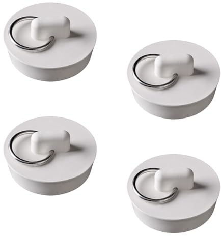 SagaSave 4 Tappi per Vasca, Tappo di Scarico in Gomma per Lavello con Anello di Sospensione, Tappo Universale per Vasca da Bagno, Cucina e Bagno, 41-44mm