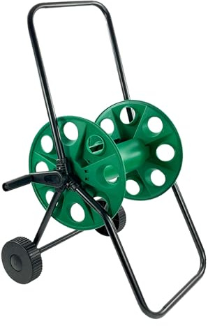 60m Portable Garden Hose Reel Trolley Free Standing Water Pipe Hose Reel Outdoor Winder Lightweight Hose Cart with Wheels
