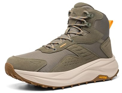 NORTIV 8 Men's Wide Toe Box Hiking Boots Low Drop Waterproof Outdoor Trekking Camping Shoes Katahdin,Size 10.5,Olive,SNHB25001M