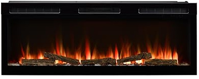 Dimplex Sense Optiflame Media Wall Fire, Black Wall Mount, Recess, Built-In Electric Fireplace, with 13 Colour Themes, 3 heat settings, Remote & Wi-Fi Controls, 50/ 127.9cm