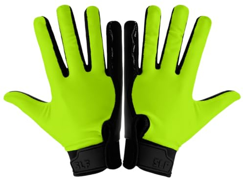 SLEEFS Youth Football Gloves for Boys & Girls - Wide Receiver Football Gloves with Sticky Grip for Catch Control - Lightweight, Breathable Fit - Durable Kids Glove, Youth Small or Large