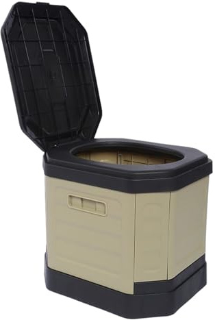 Inodoro Portátil para Camping,WC Plegable y Compacto - Baño Portátil Exterior Para Senderismo Carretera Viajes Camping Autocaravana Con Cubo De Basura