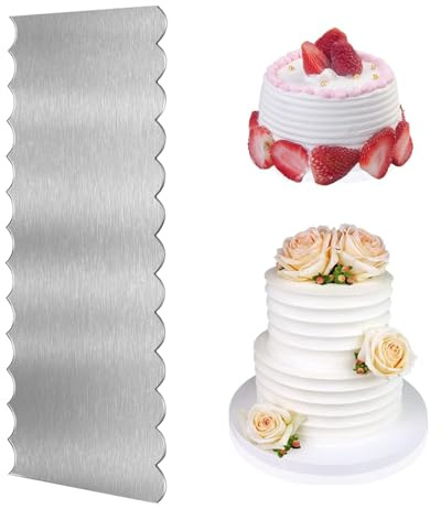 9 Inch Cake Scraper Buttercream Smoother, Large Cake Scraper, Metal Cake Scraper, Double Sided Cake Smoother for Buttercream for Birthday Wedding Home Party Cream Baking Decorating
