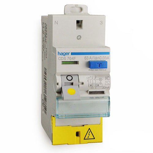 Interrupteur différentiel 63A bipolaire type AC - SanVis - CDS764F - Hager