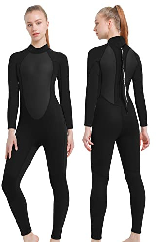 REALON Full Mens Womens Wetsuit 3mm Neoprene Diving Scuba Swimming Thermal Wet Suits Front/Back Zipper Cold Water Warm Swimsuit