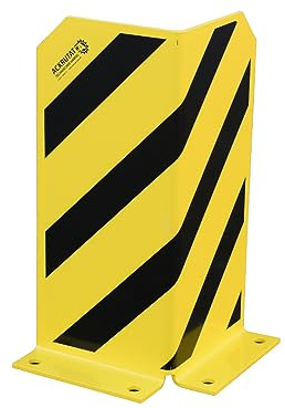 Robuster Rammschutz Anfahrschutz | 90° Winkel-Profil | 400 mm Höhe | Gelb Lackiert | 5 mm Stärke | Mit Schwarzen Schutzstreifen | Industriequalität | Aufprallschutz für Lagerhallen, Werkstätten & mehr