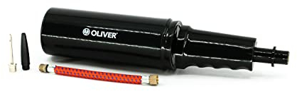 Oliver – Rapid Pump Plus Ballpumpe für Gymnastikball, Sitzball, Fußball, Handball, Basketball, Volleyball UVM. – Handpumpe inkl. Nadelventil-Aufsatz, Gymnastikball-Aufsatz & Verlängerungsschlauch