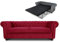 Schlafsofa Chesterfield Asti Bis 3-Sitzer, Sofa mit Schlaffunktion, Couch 3-er, Couchgarnitur, Sofagarnitur, Holzfüße, Polstersofa (Rot (Velvet 59))