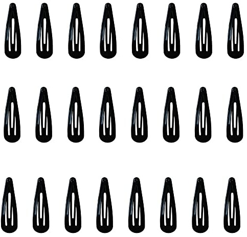 Barrettes Cheveux Noires - 20 Pièces Pinces à Cheveux en Métal pour Fille - BB Snap Barrettes