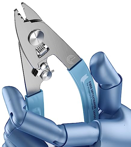 Elfcam® – Alicates Pelacables Ergonómicos 3 en 1 para pelar y decapar para fibra óptica de 125μm/250μm, 2mm/3mm/4mm Monomodo y Multimodo