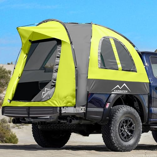 Pickup-LKW-Zelt, wasserdicht, PU2000 mm, für Camping, 1,5 - 1,8 m Bett, 2 Personen, mit doppelschichtigem Design-Fenster, tragbares Bettzelt, erweiterbares Dreieck-Sonnenschutz, Markise