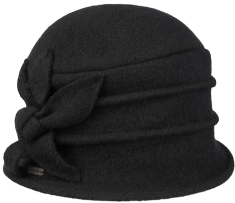 McBURN Maliva Hatt i Tovad Ull Damer - Made in Italy klockhatt damhatt Vinter höst-vinter - One Size svart