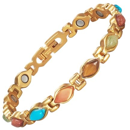 YINOX supermagnetiskt damarmband, magnetiskt rostfritt stål armband, elegant damarmband med zirkon, högkvalitativ presentförpackning (20 cm), rostfritt stål