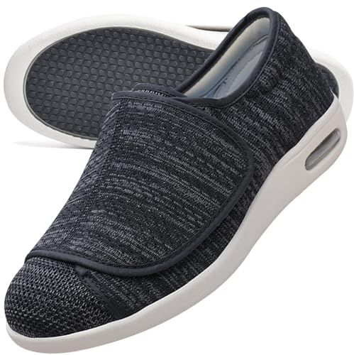Zapatillas ortopédicas para Hombre Zapatillas Fascitis Plantar casa Zapatillas Hombre pie Diabetico Zapatos Fascitis Plantar Zapatos para Caminar Zapatos Especiales para Juanetes(BlackGrey,44.5 EU)