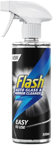 Flash Car Care Glass & Window Cleaner Spray (500ml) – Streak-Free Windscreen, Headlight & Mirror Cleaner for Crystal-Clear Shine