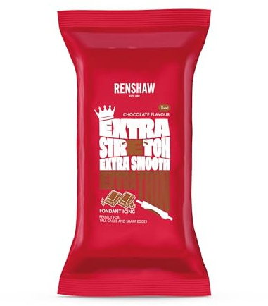 Renshaw Brown Chocolate Flavoured Fondant Icing, 1 kg (Pack of 1) | Versatile, Durable Ready to Roll Icing, for Large Cakes, Cookies, Decorating & Modelling, Easy to Use for All Skill Levels