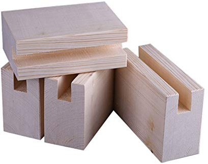 Träsängram möbelhöjd ökar 10 cm uppsättning av 4 elefantfot design hållbart massivt träblock lämpligt för bordssäng etc. (10 x 3,5 x 10 cm)
