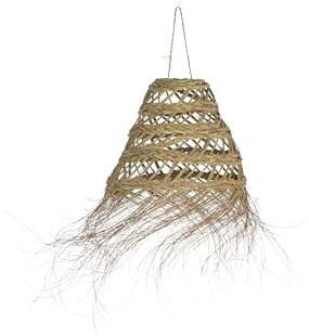 HERSIG - Tulipa Lampara Techo - Lampara de Techo de Esparto - Tulipas Lamparas - Lámpara Colgante Artesanal Estilo Rústico, Ideal para Decoración Boho en Salón, Comedor o Dormitorio - 30cm