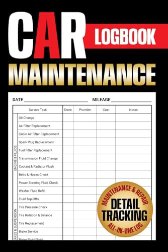 Car Maintenance Logbook: Vehicle Maintenance and Service Record Book to Track Repairs, Miles, Monthly Checkups, and Automotive History (Home & Life Organizers)