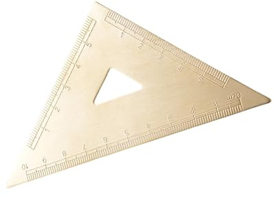 TERNCOEW Ottone Disegno Goniometro Vintage Triangolare Righello Geometria Scala Righello Per Studenti Architetti Ingegneri Matematica Enduring Semicerchi Goniometro