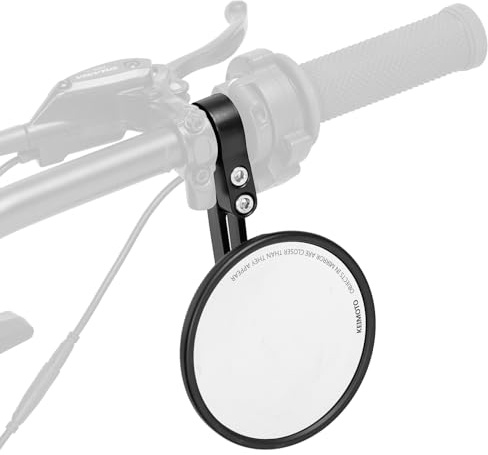 KEMIMOTO 1 Pièce CNC Rétroviseur Moto Homologués E24, Pivotants à 360°, Rétroviseurs Rond au Bout du Guidon, Compatibles avec Moto, Scooter