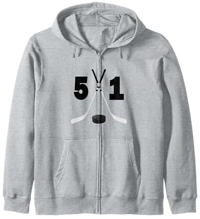Deporte - Palos de Hockey y Disco con el número Cincuenta uno-no 51 Sudadera con Capucha