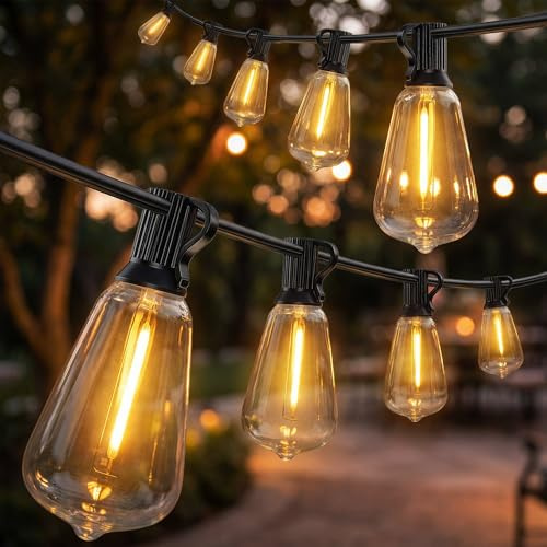 HOMCOM Catena Luminosa Esterno, Luci Tenda LED 50, 18 m, IP44, Bianco Caldo