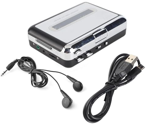 Sxhlseller Convertidor de Casete USB a MP3, Reproductor de Casete, Captura de, Música, Cinta Portátil Alimentada por USB a MP3 con Auriculares Incluidos, para PC con, Portátil, Digitaliza Cintas