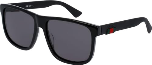 Gucci Mens GG0010S-001 Sunglasses, Black, 58