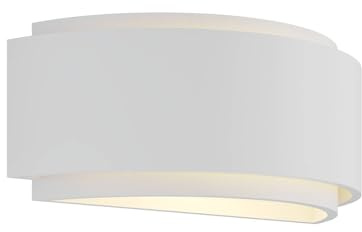 Lindby Vägglampa, vägglampa inomhus 'Cassian' (modern) i vit av gips för sovrum (1 lamor, E14) - Väggbelysning, sovrum/vardagsrum