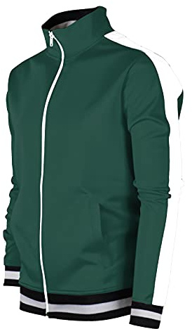 SCREENSHOT TRACK JACKET Herren Urban Hip Hop Premium Trainingsjacke – Slim Fit Side Taping Sportswear Urbanwear Streetwear Top, S51700-gr/Wh, L