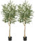 COSTWAY 130cm/182cm Artificial Olive Tree, 1/2 Pcs Tall Faux Topiary Plants with Realistic Fruits, Fake Greenery Olive Silk Plant in Cement Pot for Indoor Outdoor Decor (182cm, 2, Count)
