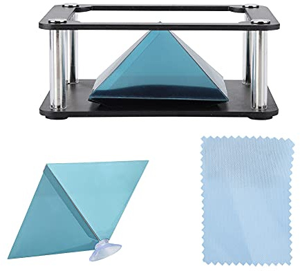 3D Hologram Projector Pyramid, 3.5-6inch Mobile Smartphone Hologram 3D Holographic Display Stands Projector for Corporate Product Display Cartoon Interaction Personal