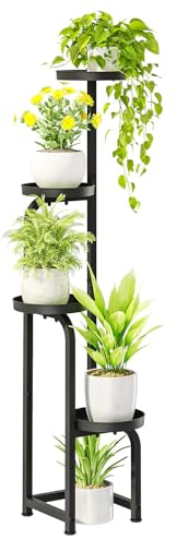 Bamworld Tall Plant Stand Indoor Outdoor, Corner Metal Flower Pot Stands for Multiple Plants, 4 Tier Heavy Duty Plant Shelf for Patio Garden Balcony Living Room Bedroom