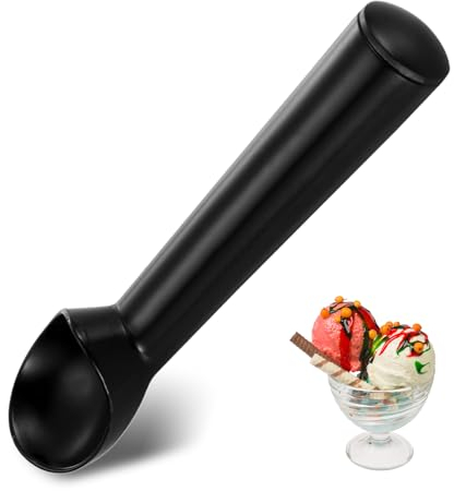 Eisportionierer,Eislöffel,Eiskugelportionierer,18 Cm Ice Cream Scoop,Durable Zinc Alloy Portionier,eredelstahl eis löffel,teigportionierer,eiskugelformer,für Ice Cream Ball/Baking/Melon Ball (Schwarz)