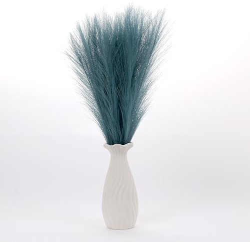 Uxney Erba della pampa,Erba della pampa artificiale 55cm - Decorazione con fiori secchi per domestico(Blu Tiffany,20 pezzi)