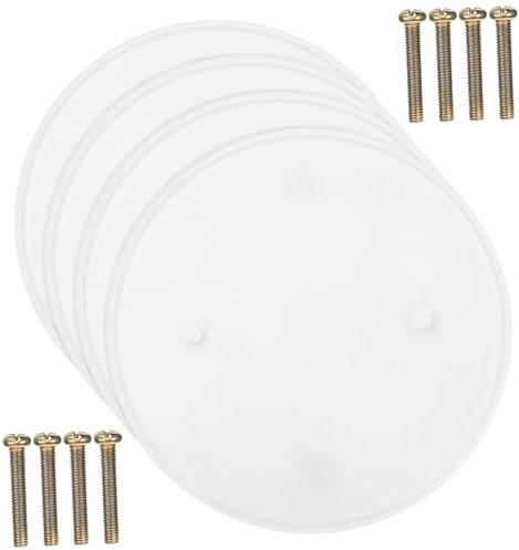 Mipcase 4pcs Round Ceiling Blank Plates Electrical Box Covers Flat Plastic Wall Hole Caps for Junction Boxes and Outlet Fixtures