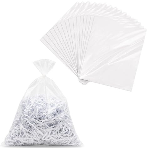 Klmnop 50 Pcs Shredder Bags 15 Gallon, Thickened Plastic Paper Shredder Waste Bags, 26'' x 30'' Storage Bag for Small Shredders(Clear)