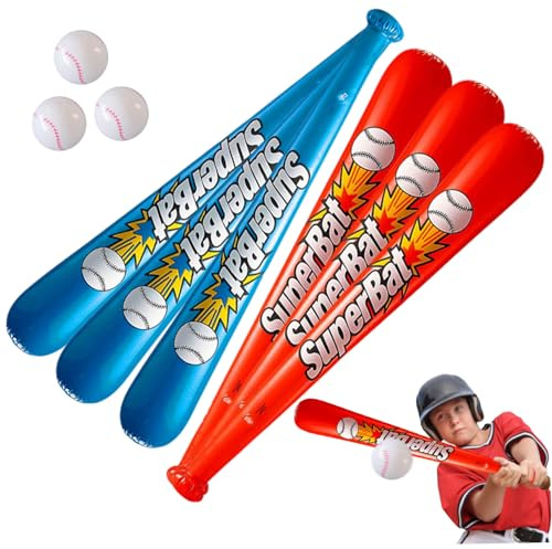 Bate de béisbol Inflable, Juego de 9 Piezas de Bate y Pelota inflables a Prueba de Fugas, béisbol Reutilizable para Playa, Piscina, Juegos al Aire Libre y Regalos de Fiesta