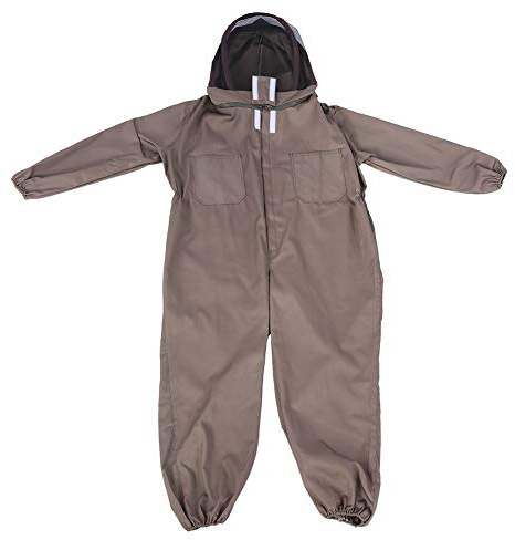 MIMEITOPA Tuta da apicoltore, Tuta da apicoltore professionale in cotone ventilato con velo con cappuccio, Tuta da apicoltore flessibile per tutto il corpo con cerniera liscia per (XXL)