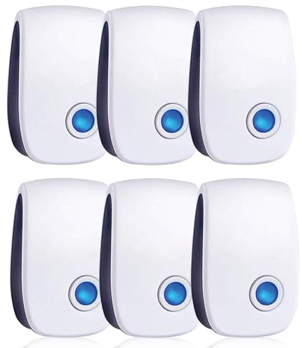 Upgraded Ultrasonic Pest Control Repeller Indoor Insect Repeller Pestlab, Ultrasonic Mice Repellent for Insect, Roaches, Spiders, Bugs, Mosquitoes, Pest Control for House Garage RV Hotel, 6 Pack