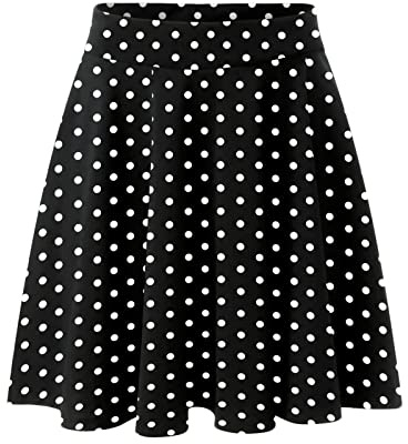 Gonna midi da donna a pois, stile vintage, linea A, gonna a pieghe anni '50, gonna a vita alta, gonna da ballo, tinta unita, elasticizzata, mini gonna da skater, rockabilly
