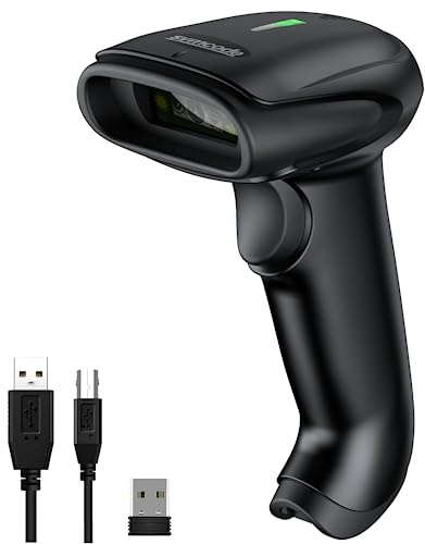 Symcode 2D Wireless Barcode Scanner,Bluetooth6.0 & Wireless2.4G & USB Wired Connection, 1D QR Bar Code Reader Scanner Automatic Fast Precise scanning for Smart Phone, Tablet, PC