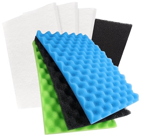 LTWHOME Value Pack of Large DIY Poly Coarse Fine Foam Filter Pads Set Compatible with Aquarium Pond (Pack of 7)