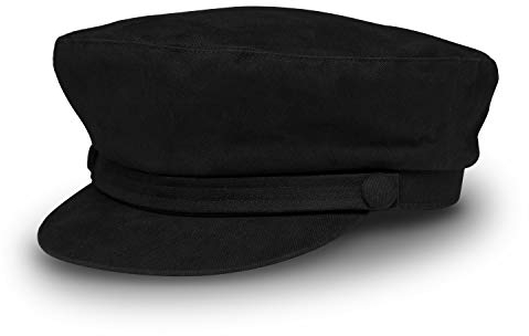 fiebig Schiffermütze für Damen & Herren | Schlichte Kapitänsmütze mit Schirm | Traditionelle Matrosenkappe aus 100% Baumwolle | Klassische Schirmmütze für das ganze Jahr (60-XL, schwarz)