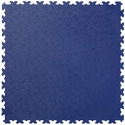 Heavy Duty Garage Flooring - 4 Tiles of PVC Interlocking Floor Tile, Gym Matting (497 x 497 x 7mm) (Blue)