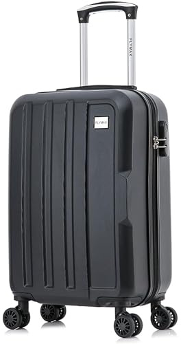 FLYMAX 55x35x20 4 Wheel Super Lightweight Cabin Luggage Suitcase Hand Carry on Flight Travel Bags Approved On Board Fits Easyjet Ryanair Jet 2 35 Litre